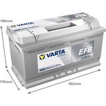 N95 Varta Dynamic EFB Start-Stop Car Battery 12V 95Ah (595500085) Type 019